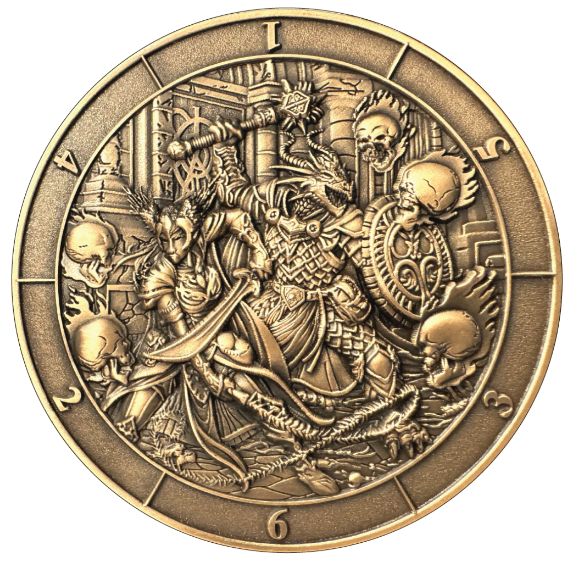 D6 Battle Scene Dice Coin image 0